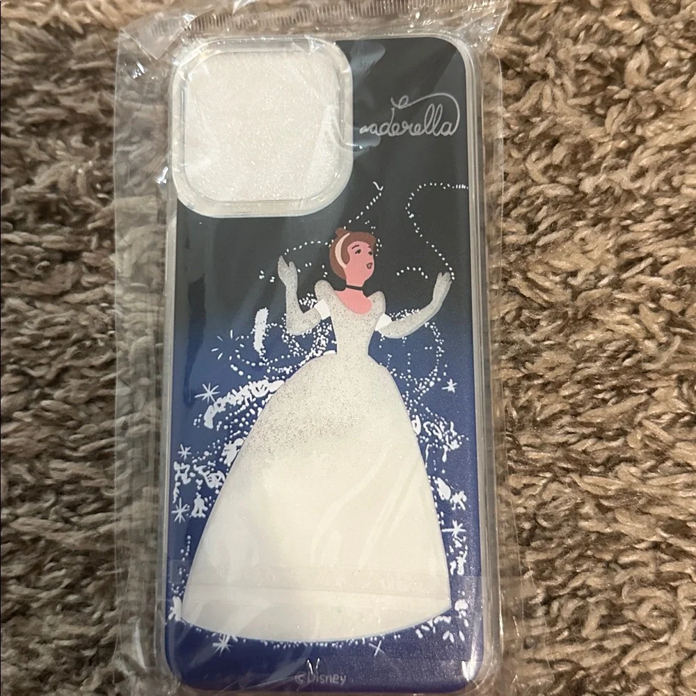 Disney Cinderella Clear & blue IPhone 15 pro max  Case nwt x